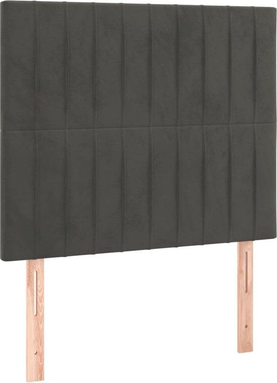 vidaXL Hoofdbord Donkergrijs Fluweel 80x5x118/128 cm
