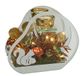 Theelichthouder van glas met LED-licht theelichtkaars herfst versierd paddenstoelen eekhoorntje herfstblad 16 cm decoratieve kunstbloemen kandelaar kaarsenhouder tafeldecoratie kaars windlicht