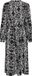 ICHI Dames Maxi Jurk IHGOCINA DR Zwart Gebloemd Viscose/Polyamide Regular Fit V-hals Lange Mouw Lente/Zomer 2025