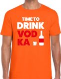Bellatio Decorations Shoppartners Bv Time to Drink Vodka tekst t-shirt oranje heren L