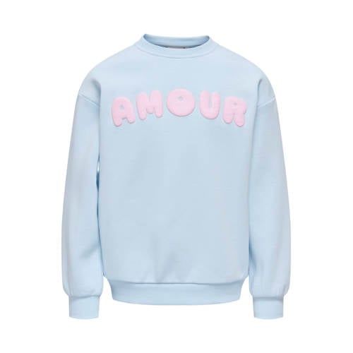ONLY KIDS ONLY GIRL sweater met tekst - lichtblauw