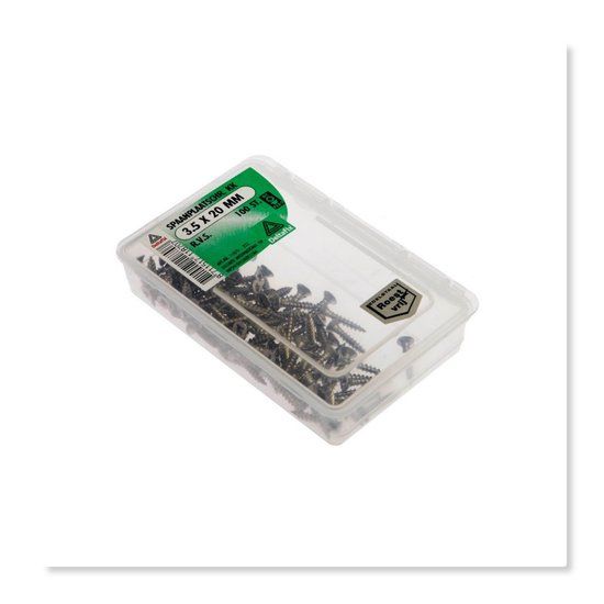 Deltafix Spaanplaatschroef platkop / kruiskop r.v.s. a2 3.0 x 16 mm 100 st.