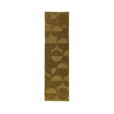 Flair Rugs laagpolig rechthoekige wollen loper met print 230x60 cm - olijfgroen