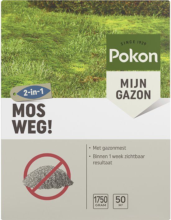 Pokon Mos Weg! - 1,75kg - Onkruidverdelger - Geschikt voor 50m² - Mosbestrijder - Anti mos gazon