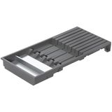 Blum Ambia-Line Messenhouder, breedte 186 mm, lengte 409 mm, voor 4 grote en 5 kleine messen, roestvrij staal, oriongrijs mat, 9 messen, keukenorganizer