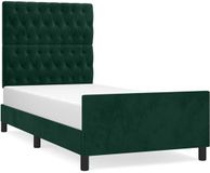 vidaXL Bedframe 90x200 cm Fluweel Donkergroen