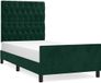 vidaXL Cadre de lit 90x200 cm Velours Vert foncé
