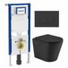 Geberit QeramiQ Dely Toiletset - 36.3x51.7cm - Diepspoel - Rimless - Inbouwreservoir - Softclose Toiletzitting - Bedieningsplaat Antraciet Mat
