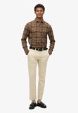Superdry Slimfit Stretch Chinobroek met Taps Toelopende Pijpen Heren Pelican Beige W31 X L32