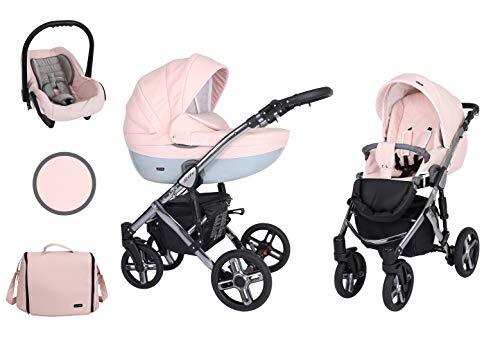 Lux4Kids Kinderwagen 3in1 2in1 Isofix kinderwagen set + accessoires Kleurselectie Mila Premium Silver van ChillyKids Rosa 05 2in1 zonder autostoel