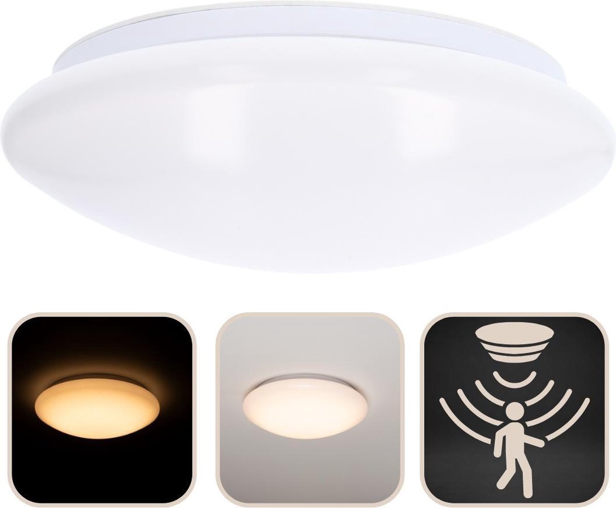 Proventa LED Plafondlamp ø 33 cm met bewegingssensor - Indoor & Outdoor - Warm wit