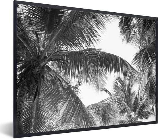 Fotolijst incl. Poster - Palmbladeren - Vintage - Natuur - 40x30 cm - Kunststof - Multicolor