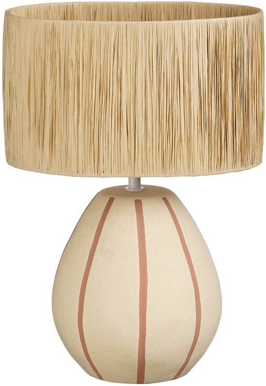 Mica Decorations Denton Tafellamp Woonkamer - Beige - 47cm