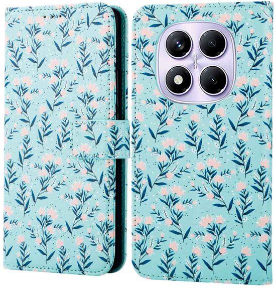 imoshion Design Bookcase voor de Xiaomi Redmi Note 14 Pro (4G) - Blue Flowers