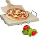 Set de pierre à pizza sans marque avec support et pelle à pizza - Rectangulaire - Pierre, Bois, Métal
