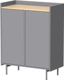 Vicco Velina Sideboard – 80 x 103 cm met 6 compartimenten Grijs/eiken