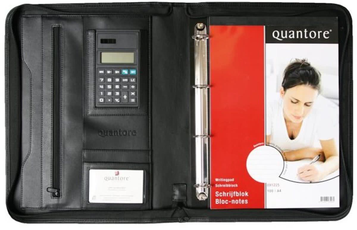 Quantore Schrijfmap met rits en calculator