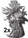 Merkloos Haza Ballon gewichtjes - 2x - zilver - 170 gram