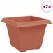 vidaXL Vierkante Bloempot Baksteenrood 24 stuks 43 x 43 x 33,5 cm