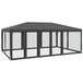 vidaXL Partytent met 10 mesh zijwanden 6x4 m HDPE antracietkleurig