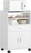 SoBuy meuble de cuisine sur roulettes, chariot de cuisine, meuble de rangement roulant, chariot à boissons, meuble micro-ondes avec étagère coulissante, blanc, dimensions environ : 59x92x40 cm