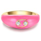 Glanzstücke München Ring goudgeel / pink / transparant