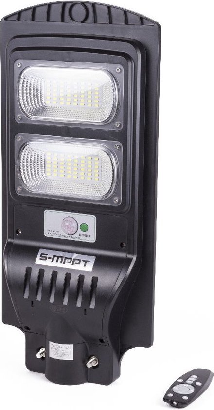 HÖFFTECH LED LAMP - LANTAARN - SOLAR + LIGHT SENSOR - IP65 - ZWART - 96 LEDS - AFSTANDSBEDIENIG - DIMBAAR