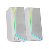 Mars Gaming MS72, Gaming-luidsprekers 15W, RGB Flow-verlichting, 2 Actieve Drivers, DSP-chipset, Plug&Play USB- en 3,5mm-jackaansluiting, Volumeregelaar en Audio-aansluiting voor Koptelefoon, Wit