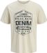 JACK & JONES JREBPAXTON SS TEE - Garçon - T-shirt - Coton/Polyester - Blanc gris - Taille M