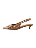 Next - Dames - Forever Comfort® leren lasercut-hakschoenen met hielbandje - Bruin