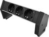 Plenty multiprise de bureau avec fiche d'installation Prolink et 3 prises / noir/argent