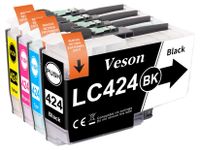 Brother LC424 Cartouches de couleur, set van 4, pour Brother DCP-J1200W/WE