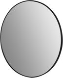 Luxaliving Ronde Wandspiegel 80 cm – Zwart Metaal – Veiligheidsglas – Modern Design voor Hal, Badkamer of Woonkamer