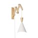 Alpinaluz PARIS Uittrekbare houten wandlamp met witte metalen kap