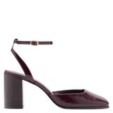 Mango Bordeaux Lakleren Pumps met Blokhak