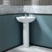 Hudson Reed Lavabo d’angle sur colonne - 56 cm - 1 trou - Céramique - Avec trop plein