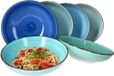 MamboCat Set van 6 assiettes à spaghettis Bleu 23,5cm