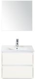 BES LED Dante Badmeubelset 60 cm - Wit Hoogglans - Keramische Wastafel Wit Enjoy met Spiegel