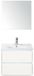 BES LED Dante Badmeubelset 60 cm - Wit Hoogglans - Keramische Wastafel Wit Enjoy met Spiegel