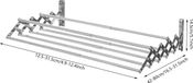 Étagère pour machine à laver murale - Séchoir mural extensible et pliable avec 7 barres - Réglable de 42 à 80 cm - Inox 201 - Capacité de charge jusqu'à 40 kg - Convient pour balcon - Argent