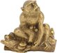 Allecto Plus - Feng Shui Singe Statue Décoration d'intérieur dorée Figurine d'animal pour table ou bureau - Fabriqué à la main en laiton
