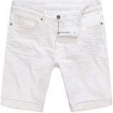 JP 1880 - Heren - Jeans-bermuda 5-pocket Straight Fit - Wit denim - Maat 70