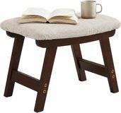 Relaxdays Voetenkruk - beige bruin - gestoffeerd - 40x29x25 cm - stof
