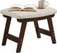 Relaxdays Voetenkruk - beige bruin - gestoffeerd - 40x29x25 cm - stof