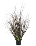 Grasstruik in pot | Decoratief kunstgras met natuurgetrouwe rietjes in groene en bruine tinten, onderhoudsvriendelijke plantendecoratie voor