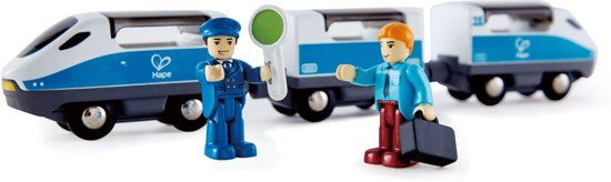 hape Houten Intercity Trein 27 Cm Wit/blauw