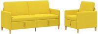 vidaXL Sofa Set Lichtgeel Polyester