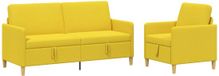vidaXL Ensemble de canapé Polyester jaune clair