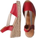 Toni Pons TEIDE-P | Leren espadrille met veiligheidssluiting en middelhoge sleehak - ROOD, 35