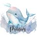 Baleine Papier Peint Panoramique Enfant Avec Prénom Personnalisable - 325 cm x 209 cm